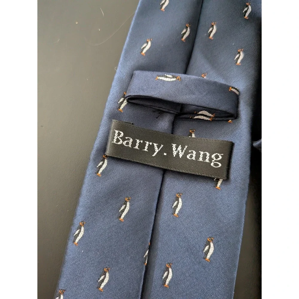 Barry Wang Italy Tie All Over Penguin Design‎ Blue 62